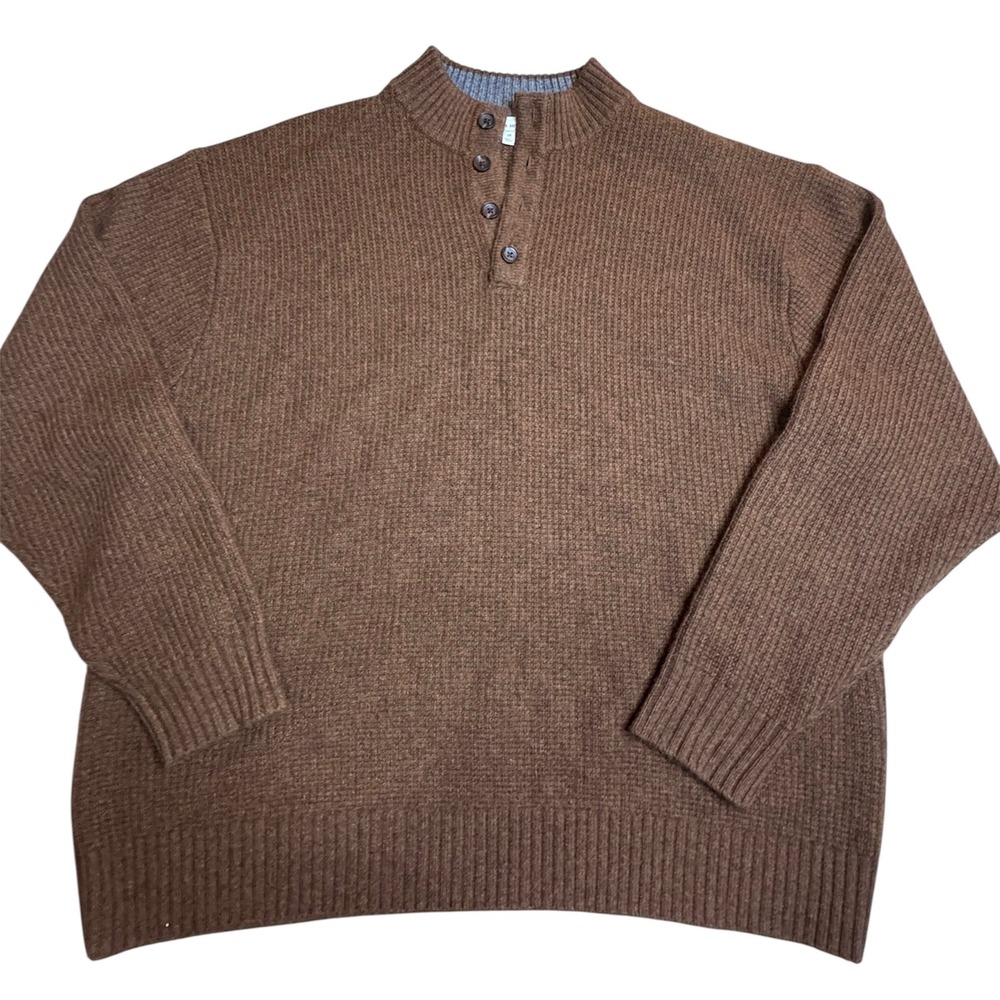 Peter Millar Yak Cashmere Wool Henley Pullover Sweater Men's 2X Henley